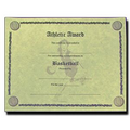 Stock Female Basketball Antique Parchment Certificate